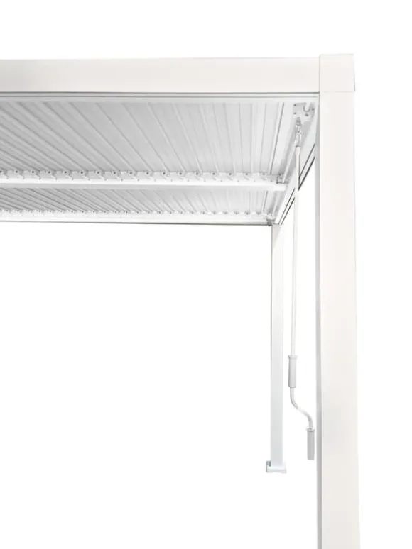 Havepergola 3x4 m med JUSTERBART ALUMINIUMSTAG, hvid, til TERRASSE, stærk