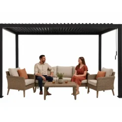 HAVEPergola 3x4m justerbart lameltag ANTRACIT terrasse ALUMINIUM