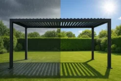 HAVEPergola 3x4m justerbart lameltag ANTRACIT terrasse ALUMINIUM
