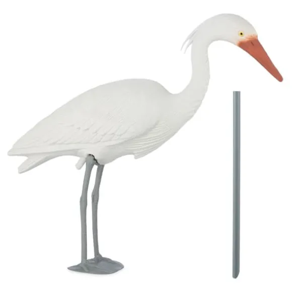 Havepynt Hejre Figur, 61x66x14 cm, Hvid