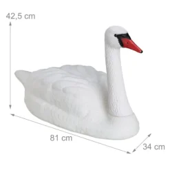 Havepynt Svane, 42,5x81x34 cm, Hvid