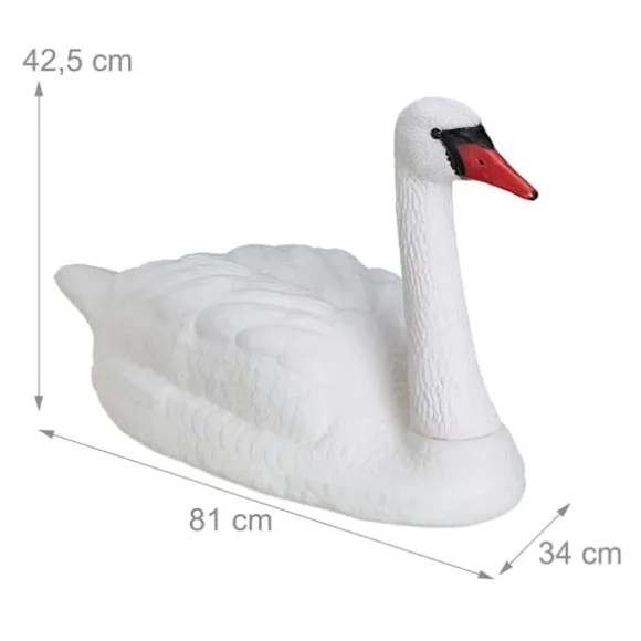 Havepynt Svane, 42,5x81x34 cm, Hvid