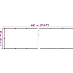 Haveskærm i PVC - Altanafskærmning | Mål: 600x90 cm | Farve: Grøn