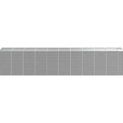 Haveskur i galvaniseret stål - Multifunktionelt udendørs opbevaringsskur | Størrelse: 191x89x198 cm | Farve: Lysegrå