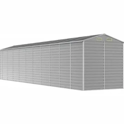 Haveskur i galvaniseret stål - Multifunktionelt udendørs opbevaringsskur | Størrelse: 191x89x198 cm | Farve: Lysegrå