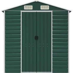 Haveskur i galvaniseret stål - Udendørs opbevaring | Farve: Grøn | Størrelse: 191x215x198 cm