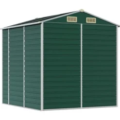 Haveskur i galvaniseret stål - Udendørs opbevaring | Farve: Grøn | Størrelse: 191x215x198 cm