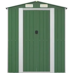 Haveskur i galvaniseret stål til værktøj og haven | Farve: Grøn | Størrelse: 192x274x223 cm