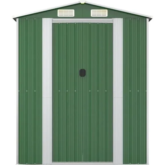 Haveskur i galvaniseret stål til værktøj og haven | Farve: Grøn | Størrelse: 192x274x223 cm
