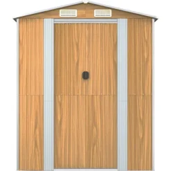 Haveskur i galvaniseret stål - Rummelig opbevaringsløsning | Farve: Lysebrun | Størrelse: 192x191x223 cm