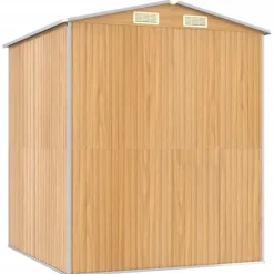 Haveskur i galvaniseret stål - Rummelig opbevaringsløsning | Farve: Lysebrun | Størrelse: 192x191x223 cm