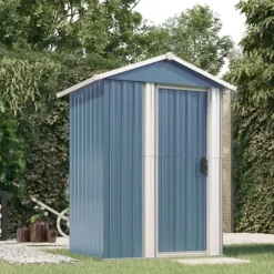 Haveskur i galvaniseret stål - Rummelig opbevaring | Farve: Grå | Størrelse: 126x97,5x177 cm