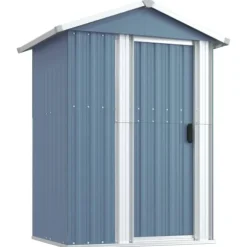Haveskur i galvaniseret stål - Rummelig opbevaring | Farve: Grå | Størrelse: 126x97,5x177 cm