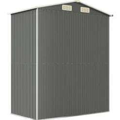 Haveskur i galvaniseret stål - Rummelig opbevaring | Farve: Lysegrå | Størrelse: 192x108x223 cm