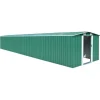 Haveskur i galvaniseret stål - Opbevaring af havemøbler | Farve: Grøn | Størrelse: 257x779x181 cm