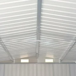 Haveskur i galvaniseret stål - Opbevaring af havemøbler | Farve: Grøn | Størrelse: 257x779x181 cm