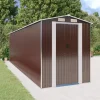 Haveskur i galvaniseret stål - Rummelig opbevaring | Farve: Mørkebrun | Størrelse: 192x689x223 cm