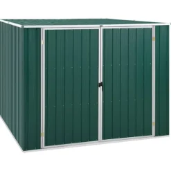 Haveskur i galvaniseret stål til opbevaring | L: 195 cm | B: 198 cm | H: 159 cm | Farve: Grøn