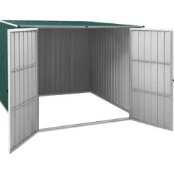Haveskur i galvaniseret stål til opbevaring | L: 195 cm | B: 198 cm | H: 159 cm | Farve: Grøn