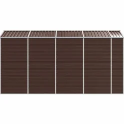 Haveskur i galvaniseret stål - Praktisk og robust opbevaring | Farve: Brun | Størrelse: 191x385x198 cm