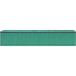 Haveskur i galvaniseret stål - Holdbart opbevaringshus | Størrelse: 257x990x181 cm | Farve: Grøn