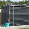 Haveskur i galvaniseret stål - Robust opbevaring | Farve: Antracitgrå | Størrelse: 191x640x198 cm