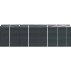 Haveskur i galvaniseret stål - Robust opbevaring | Farve: Antracitgrå | Størrelse: 191x640x198 cm