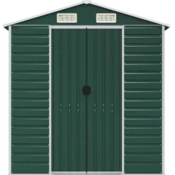 Haveskur i galvaniseret stål - Robuste opbevaringsløsninger | Farve: Grøn | Størrelse: 191x725x198 cm