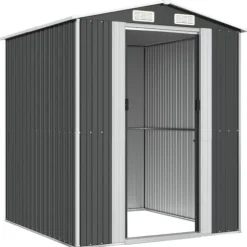 Haveskur i galvaniseret stål - Rummelig opbevaringsløsning | Farve: Antracitgrå | Størrelse: 192x191x223 cm