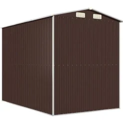 Haveskur i galvaniseret stål - Rummelig opbevaringsløsning | Farve: Mørkebrun | Størrelse: 192x274x223 cm