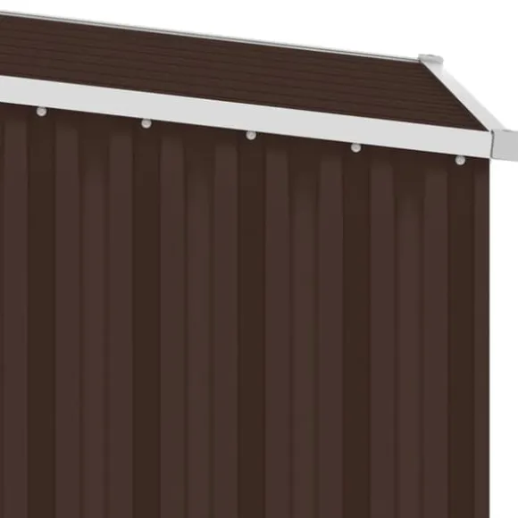 Haveskur i galvaniseret stål - Holdbart opbevaringsskur | Farve: Brun | Størrelse: 87x98x159 cm