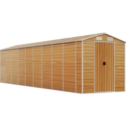 Haveskur i galvaniseret stål - Opbevaringsløsning | Størrelse: 191x810x198 cm | Farve: Lysebrun