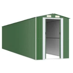Haveskur i galvaniseret stål - Rummelig opbevaringsløsning | Farve: Grøn | Størrelse: 192x85x223 cm
