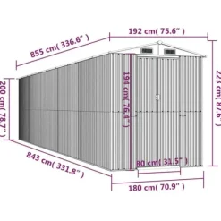 Haveskur i galvaniseret stål - Rummelig opbevaringsløsning | Farve: Grøn | Størrelse: 192x85x223 cm