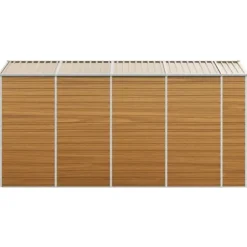 Haveskur i galvaniseret stål - Multifunktionel opbevaring | Farve: Lysebrun | Størrelse: 191x385x198 cm