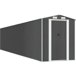 Haveskur i galvaniseret stål - Rummelig opbevaring | Farve: Antracitgrå | Størrelse: 192x102x223 cm