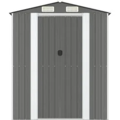 Haveskur i galvaniseret stål - Rummelig opbevaringsløsning | Farve: Lysegrå | Størrelse: 192x191x223 cm