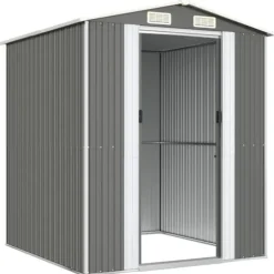 Haveskur i galvaniseret stål - Rummelig opbevaringsløsning | Farve: Lysegrå | Størrelse: 192x191x223 cm