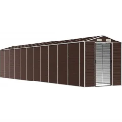 Haveskur i galvaniseret stål - Robust opbevaring | Størrelse: 191x980x198 cm | Farve: Brun