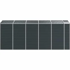 Haveskur i galvaniseret stål - Opbevaring til haveværktøj | Farve: Antracitgrå | Størrelse: 191x470x198 cm