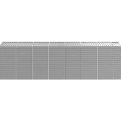 Haveskur i galvaniseret stål - Multifunktionelt opbevaringsskur | Størrelse: 191x640x198 cm | Farve: Lysegrå