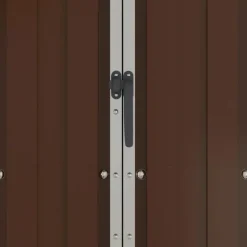 Haveskur i galvaniseret stål - Opbevaringshus | Størrelse: 116x45x175 cm | Farve: Brun