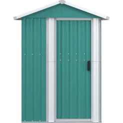 Haveskur i galvaniseret stål - Rummelig opbevaringsløsning | Størrelse: 126x97,5x177 cm | Farve: Grøn