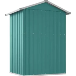 Haveskur i galvaniseret stål - Rummelig opbevaringsløsning | Størrelse: 126x97,5x177 cm | Farve: Grøn