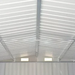 Haveskur i galvaniseret stål - Opbevaring til værktøj | Farve: Antracitgrå | Størrelse: 257x997x178 cm