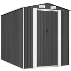 Haveskur i galvaniseret stål - Rummelig opbevaring | Farve: Antracitgrå | Størrelse: 192x274x223 cm