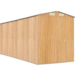 Haveskur i galvaniseret stål - Rummelig opbevaringsløsning | Farve: Lysebrun | Størrelse: 192x523x223 cm