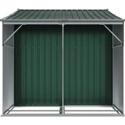 Haveskur i galvaniseret stål - Multifunktionelt opbevaringsskur | Farve: Grøn | Størrelse: 277x192,5x179 cm