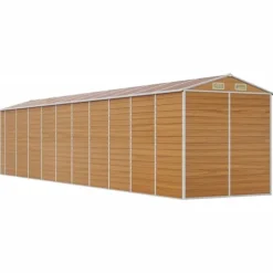 Haveskur i galvaniseret stål - Opbevaring til værktøj | Farve: Lysebrun | Størrelse: 191x89,5x198 cm