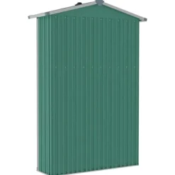 Haveskur i galvaniseret stål - Opbevaringshus | Farve: Grøn | Størrelse: 116x45x175 cm